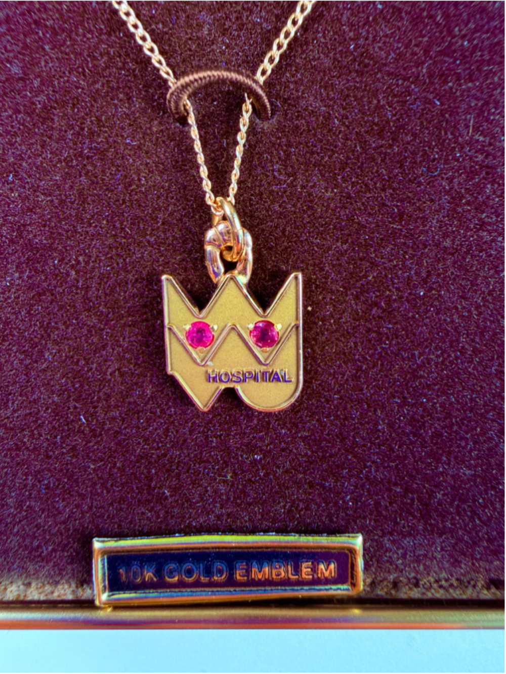 10K Solid Gold Ruby Hospital Medical Nurse Doctor O.C. Tanner Pendant Necklace